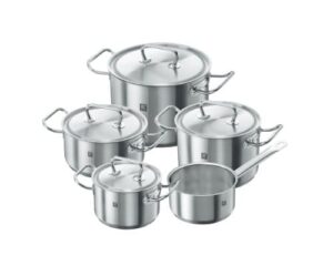 ZWILLING Kochtopf-Set, 5-tlg., 4 Deckel, Induktionsgeeignet, Edelstahl