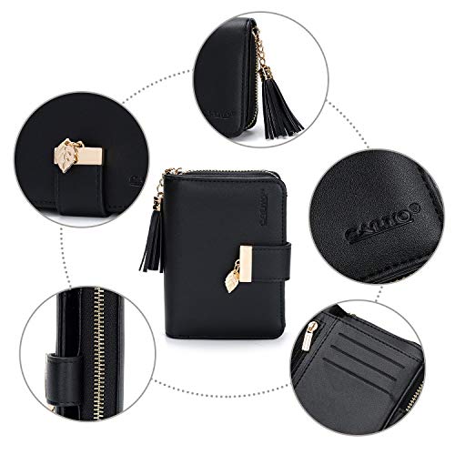 CALIYO Portfel damski z gładkiej i miękkiej skóry syntetycznej, portfe - obrazek 3