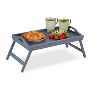 Relaxdays bambusowa taca do łóżka składane nogi podwyższona