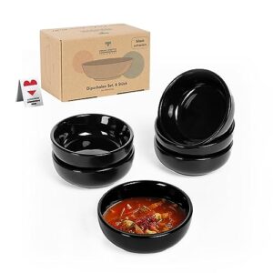 Urban Lifestyle 6 x miseczka do dipów porcelana 35 ml czarna - stylowy zestaw miseczek do sosów