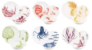 Excelsa Flora & Fauna Zestaw Obiadowy, Wielokolorowy, 18 Sztuk