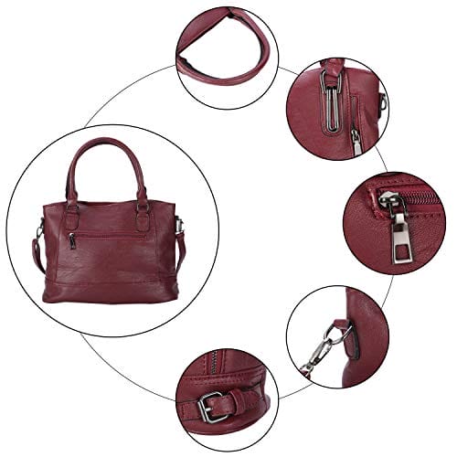 Torebka damska, skórzana torba z uszami, z uchwytem, w stylu vintage, - obrazek 11