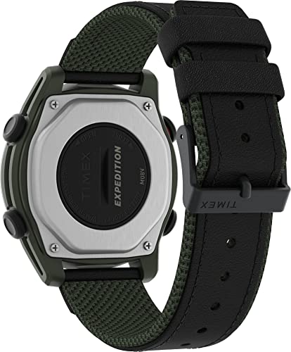 Timex Expedition Rugged - Męski zegarek cyfrowy 43mm, skórzany pasek, chronograf, INDIGLO, wodoodporny - obrazek 5