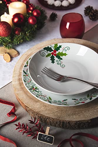 Excelsa Christmas Holly serwis talerzowy, 18-częściowy, porcelana - obrazek 2
