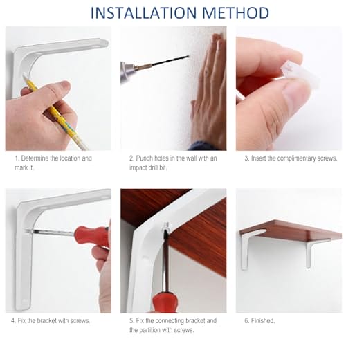 6 Stück Schwarz Regalträger ,Wandhalterungen Schwerlast 100 - obrazek 2