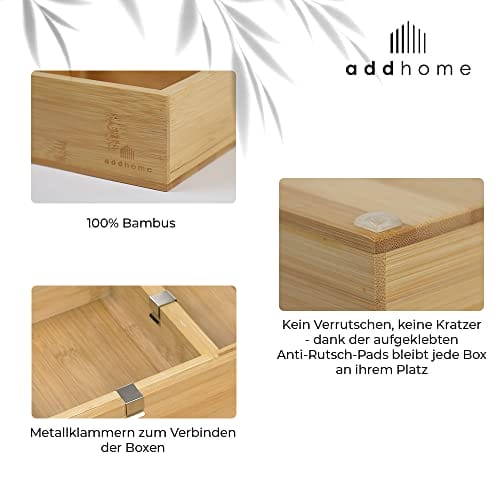 Bambusowy organizer do szuflad | 6 pudełek do szuflad do różnorodnych - obrazek 5