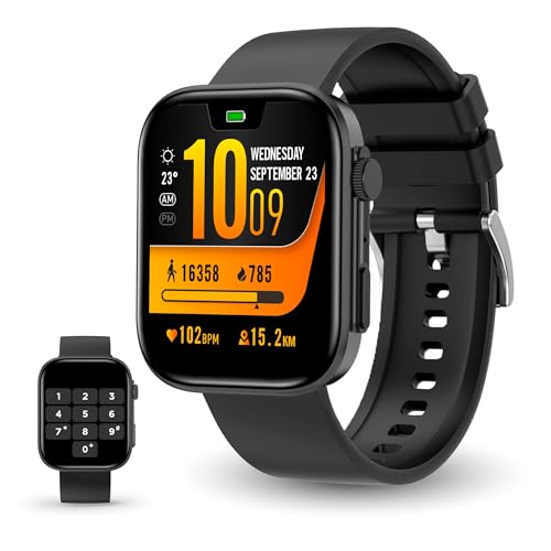 Kontakt Smartwatch Wyświetlacz IPS 2,01" Aut. 5 dni tryby sportowe i zdrowotne, połączenia asystenci głosowi, zanurzalny, czarny