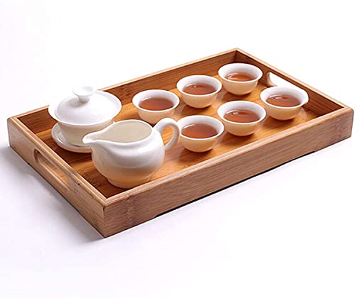 PIQIUQIU Taca do serwowania z bambusa prostokątna taca