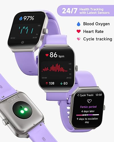 TOOBUR Smart Watch dla kobiet z wbudowanym Alexą 1.95" Monitor aktywności z funkcją odbierania/robienia połączeń, wodoszczelność IP68, pomiar poziomu tlenu we krwi, tętna, snu, 100 trybów sportowych. Kompatybilny z Androidem i iOS - obrazek 12