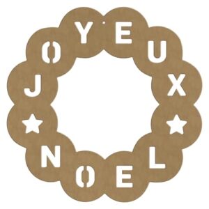 Wesołych Świąt okrągła korona - 6 MM - 37x37 CM z certyfikatem PEFC 100%