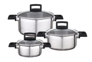 GSW Stahlwaren GmbH Easy Fit 3 Piece Cooking Pot Set 30 x 30