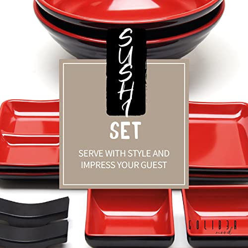 GOLIBER 10-częściowy zestaw naczyń japońskich - Wszystko, czego potrzebujesz do autentycznego japońskiego posiłku - obrazek 8