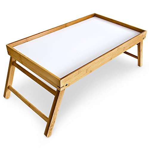 Relaxdays Bamboo Wooden Breakfast in Bed Tray Serving Tray - obrazek 5