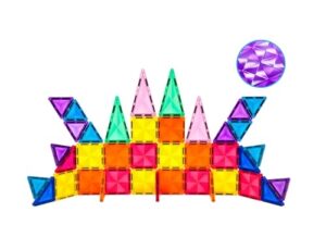 PicassoTiles 120 Pieces Magnetic Tiles Building Blocks Mini