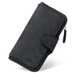 CLUCI Women Wallet Leather RFID Trifold Large