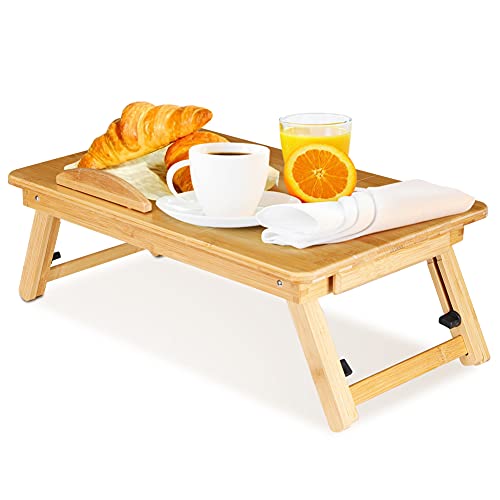 Bambus laptop stół regulowany taca na kolana taca do