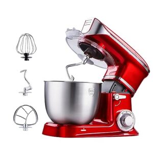 Robot kuchenny z miską do mieszania o pojemności 5 l 7 - Mocny silnik, 6 prędkości, 3 akcesoria, bezspryskowa miska 5L