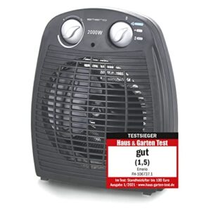 Emerio Note 1.5 Termowentylator, Czarny, 20 m2