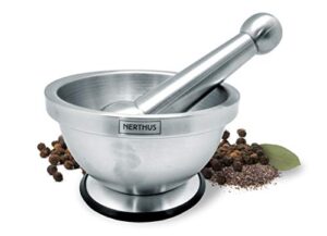 NERTHUS FIH 020 Mortar & Pestle. Includes a Rubber Base That