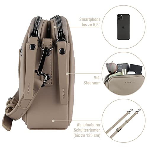 bugatti Almata mała torebka na ramię dla kobiet, torebka na ramię z wy - obrazek 4