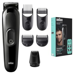 Braun Series 3 4210201446774 - Trymer do Brody Czarny 6 w 1: Innowacyjne technologie, prosty w użyciu, wysokiej jakości wykonanie