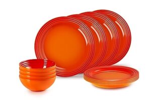 Le Creuset 12-częściowy Zestaw Obiadowy, Płomienny, 79351000907081