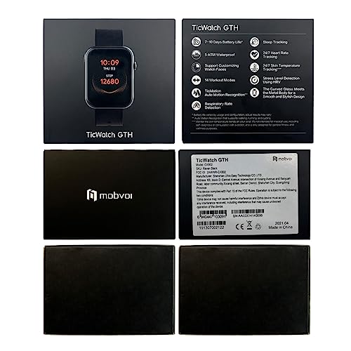 TicWatch GTH Smartwatch - Monitorowanie temperatury skóry, pomiar tlenu we krwi, monitorowanie tętna, monitorowanie snu, 10 dni czasu pracy baterii, 5ATM wodoszczelny - obrazek 6