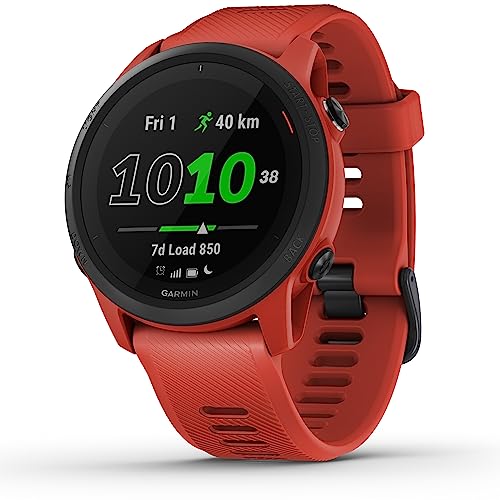 Garmin Forerunner 745 Smartwatch do Biegania GPS Czerwony - Monitor aktywności z szybkim dostępem do statystyk, muzyki i płatności