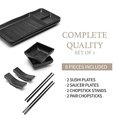 8-częściowy japoński zestaw do sushi - zawiera 2 pojedyncze talerze do - obrazek 7