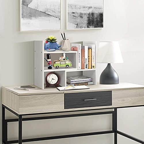 AYNEFY Regał na biurko regulowany regał na książki mini - obrazek 5