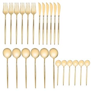 złote sztućce prosty i czysty design sztućce ze stali