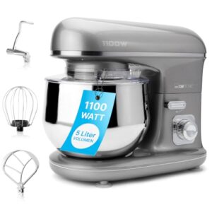 Clatronic Robot kuchenny do pieczenia 5 l z mocnym silnikiem - Mocny silnik 1100 W, akcesoria aluminiowe, pojemność 5 l, niezawodność, bezpieczeństwo