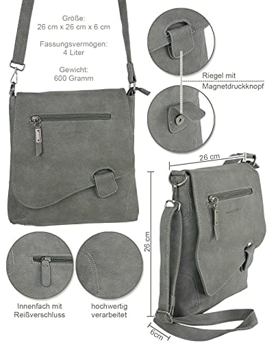 Bag Street - damska torebka z zapięciem magnetycznym i zamkiem błyskaw - obrazek 6