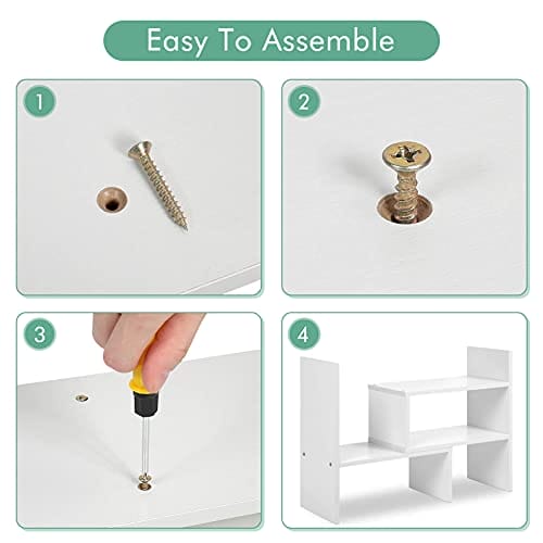 AYNEFY Regał na biurko regulowany regał na książki mini - obrazek 3