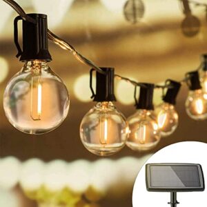 Joomer Solarny łańcuch świetlny do użytku na zewnątrz,9,9m,25 szt.+1 szt.,G40,do użytku na zewnątrz,4 tryby pracy,odporny na działanie warunków atmosferycznych,ciepła biel