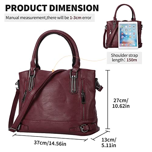 Torebka damska, skórzana torba z uszami, z uchwytem, w stylu vintage, - obrazek 8