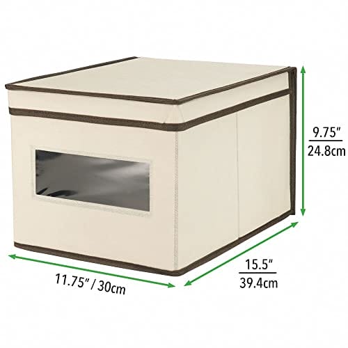 mDesign Large Fabric Stackable Closet Organizer Box Clear - obrazek 4