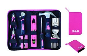 35-częściowy różowy zestaw narzędzi w etui