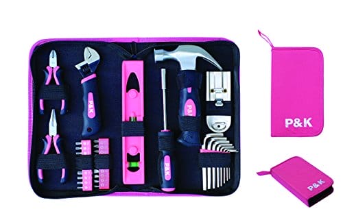 35-częściowy różowy zestaw narzędzi w etui