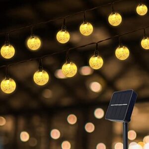 TAKSHO Solarna girlanda świetlna 22 m, 100 diod LED, 8 trybów świecenia, wodoodporna, zasilanie słoneczne, do dekoracji na zewnątrz, ogrodów, tarasów, na wesela, przyjęcia, (ciepła biel)