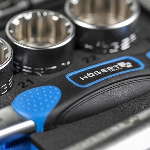 Högert Technik Zestaw Kluczy Nasadowych, Czarny/Niebieski, 38 Elementó - obrazek 3