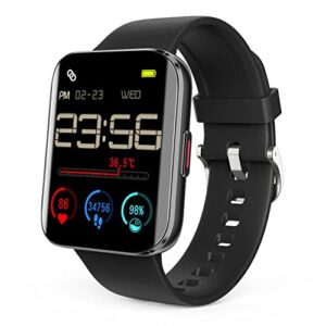 HOOGEE męski zegarek z połączeniem Bluetooth Fitness 24 tryby sportowe monitorowanie tętna SpO2 do snu zegarek Smartwatch Wodoodporny krokomierz kalorie IP67 stoper dla Androida iOS - Monitorowanie zdrowia, powiadomienia i wiele więcej!