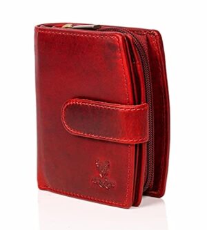 MATADOR Portfel damski z prawdziwej skóry, ochrona RFID, wiele przegró