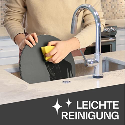 Talerz łupkowy okrągły 30 cm - zestaw 6 talerzy - do serwowania lub de - obrazek 5