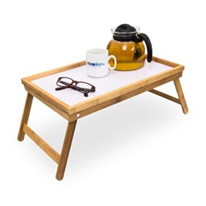 Relaxdays Bamboo Wooden Breakfast in Bed Tray Serving Tray