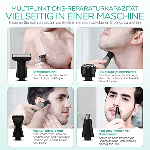 VOYOR Trimmer do brody dla mężczyzn - Precyzyjne golenie, wielofunkcyjny zestaw, wodoodporny, ergonomiczny design, długi czas pracy - obrazek 5