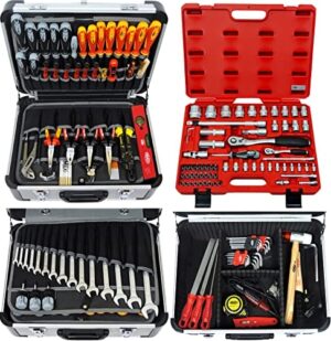 FAMEX 418-18 profesjonalna aluminiowa walizka narzędziowa z zestawem n