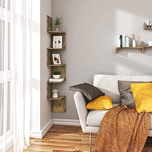 WOLTU Regał ścienny regał narożny na płyty CD DVD regał na - obrazek 7