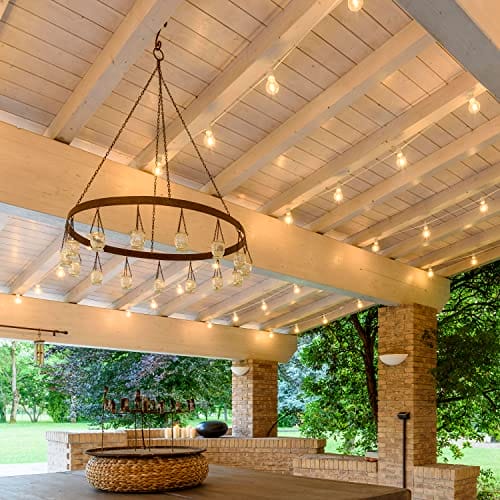 MU LED Chain Light Chain 10 LAMPHOLDER E27 5/10 MT Cable Black/White IP54 Outdoor Garden Wedding (White, 10) - obrazek 5