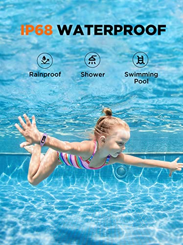 BIGGERFIVE Vigor 2 L - Monitor aktywności dla dzieci 5-15 lat, wodoodporny IP68, krokomierz, pulsometr, monitor snu, licznik kalorii, kolor liliowy - obrazek 9